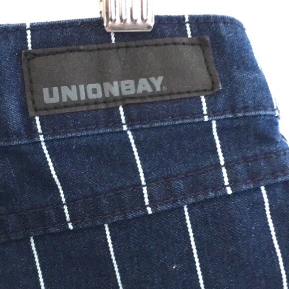 NEW - Unionbay jean shorts NWT 17 high rise pinstripes - Picture 7 of 8